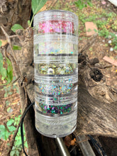 Load image into Gallery viewer, Stackable Glitter Jar- 5 Glitters + Aloe