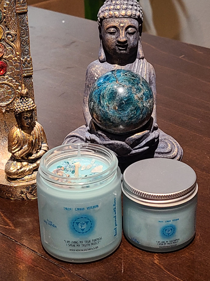 Throat Chakra Meditation Candle