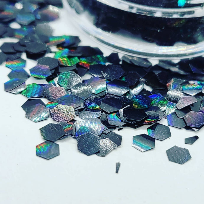 Black Holographic Chunky   Biodegradable Glitter-